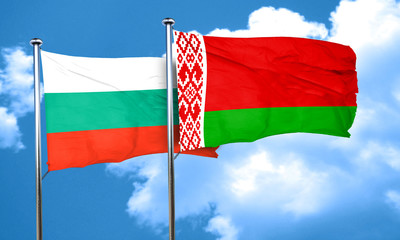 bulgaria flag with Belarus flag, 3D rendering
