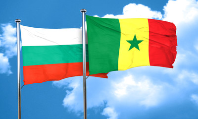 bulgaria flag with Senegal flag, 3D rendering