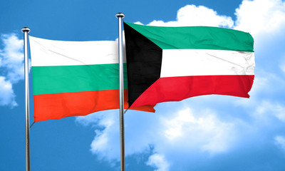 bulgaria flag with Kuwait flag, 3D rendering