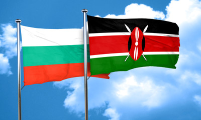 bulgaria flag with Kenya flag, 3D rendering