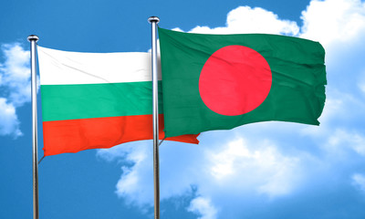 bulgaria flag with Bangladesh flag, 3D rendering