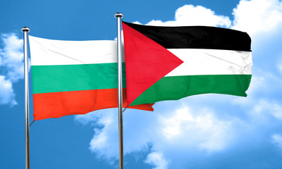 bulgaria flag with Palestine flag, 3D rendering