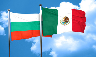 bulgaria flag with Mexico flag, 3D rendering