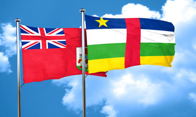 bermuda flag with Central African Republic flag, 3D rendering
