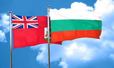 bermuda flag with Bulgaria flag, 3D rendering