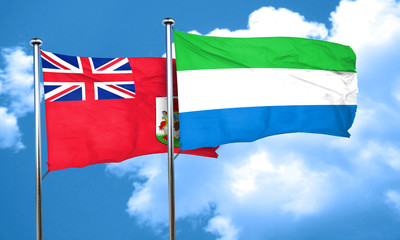 bermuda flag with Sierra Leone flag, 3D rendering