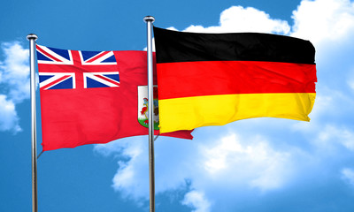 bermuda flag with Germany flag, 3D rendering