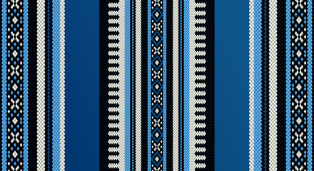 Blue Theme Sadu Weaving Middle Eastern Traditional Rug Texture - obrazy, fototapety, plakaty