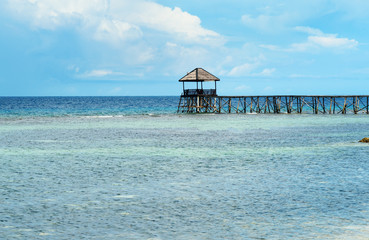 Wooden Dock on Togean Islands. Indonesia.