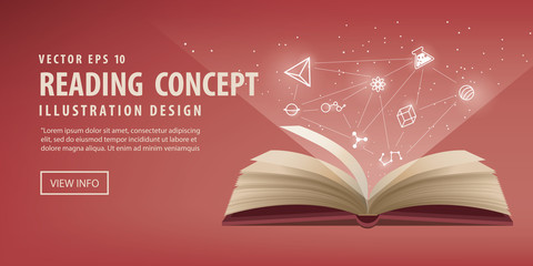 The red book are open, the icon refers to knowledge and learning