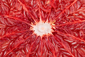 Closeup of a grapefruit inside