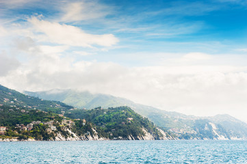 Beautiful view of the Ligurian coast, Italy