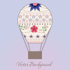 Background with air balloon vintage