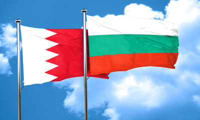 Bahrain flag with Bulgaria flag, 3D rendering
