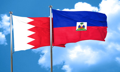 Bahrain flag with Haiti flag, 3D rendering