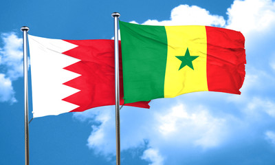 Bahrain flag with Senegal flag, 3D rendering