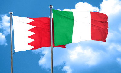 Bahrain flag with Italy flag, 3D rendering