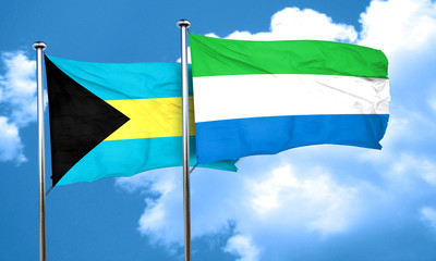 Bahamas flag with Sierra Leone flag, 3D rendering