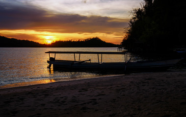 Fototapeta na wymiar Togean Islands at sunset. Indonesia.