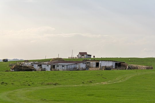 A sheepfold atop of the hill in Transylvania
