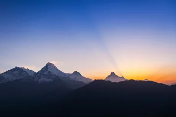 Crédence de cuisine en verre imprimé Dhaulagiri Surise in Himalaya