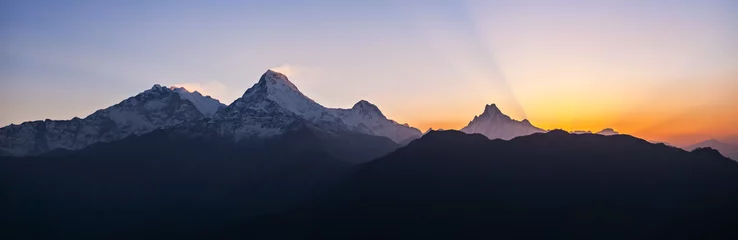 Lichtdoorlatende gordijnen Dhaulagiri Surise in de Himalaya