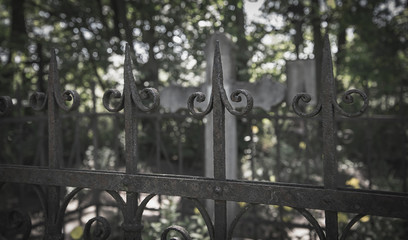 Ornate fence in the cemetery