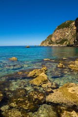 Fototapeta na wymiar Rocks in the water, Corfu