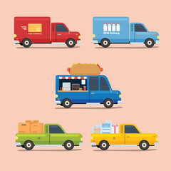 Van Truck icon with different color and variation