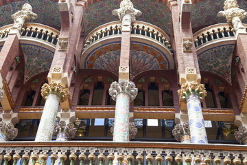 Fototapeta premium Details of Palau de la Musica Catalana, outdoor, Barcelona ,Spain