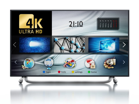 4K ULTRA HD television. 3D illustration