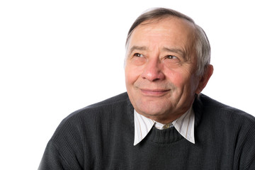 Obraz premium Portrait of a happy senior man in isolation