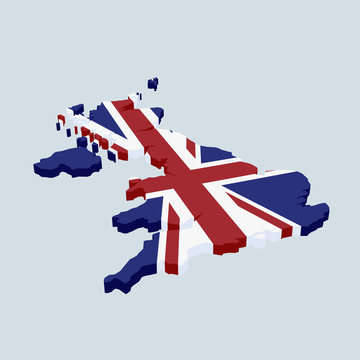 British flag in the shape of Great Britain