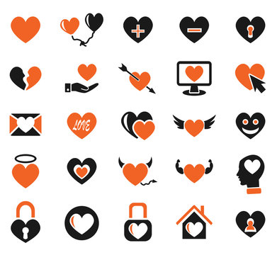 heart love icon set