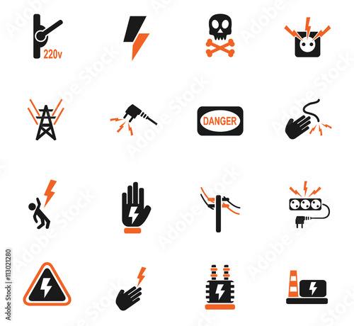 "high voltage icon set" Stock image and royalty-free vector files on