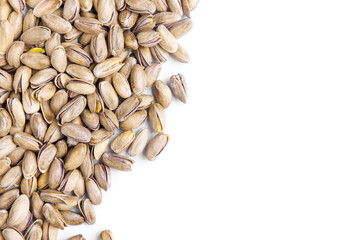 Pistachio nuts. Isolated on a white background.