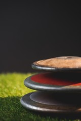 Close up of discuses 