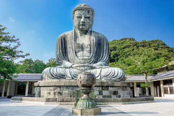Fototapeta na wymiar The Great Buddha of Kotokuin Temple in Kamakura, Japan.