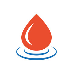 drop of water icon  vector blue and orange