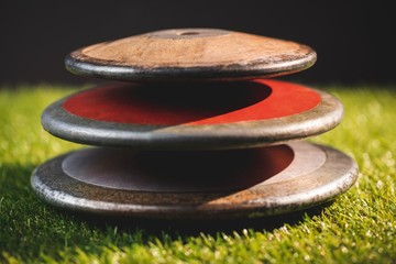 Close up of discuses 