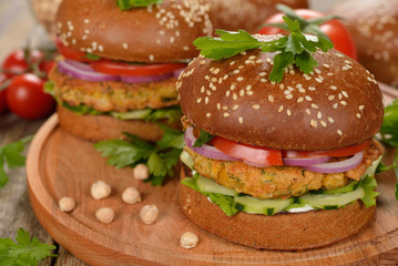 Healthy fast food, veggie burger