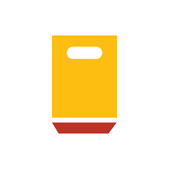 paper bag icon yellow and red color