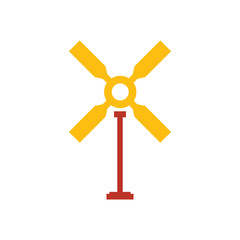 Obraz premium wind turbine icon yellow and red color