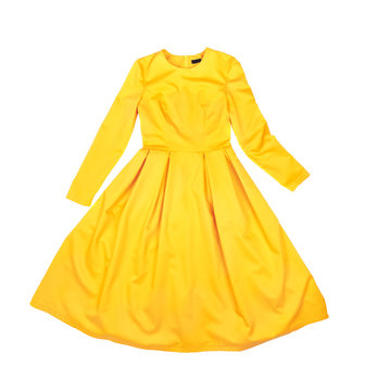 Bright beautiful classic elegant yellow dress