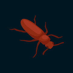 Pest control concept with insects exterminator silhouette flat vector illustration