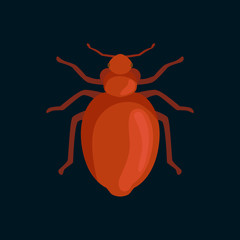 Pest control concept with insects exterminator silhouette flat vector illustration