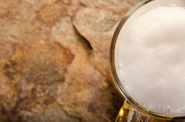 Cold beer in glass. Fresh beer concept.