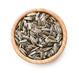Unpeeled sunflower seeds.
