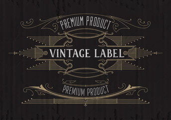Vintage typographic label premium - vector