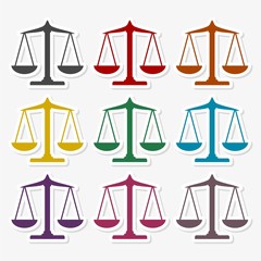 Scales balance icon, Justice Scale sticker set